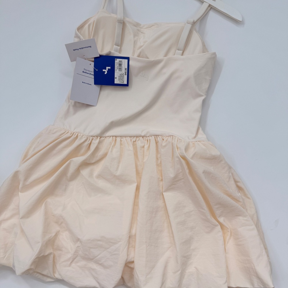 JoyLab Standard Fit Active Dress Cream Small Built-in Shorts Pockets NWT - Picture 2 of 8